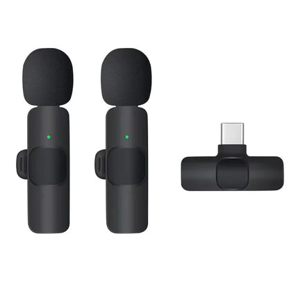 3In1 Wireless Microphone for Iphone Android Cameras Wireless Microphone for Interviews Vlog Noise Cancelling Lavalier Microphone